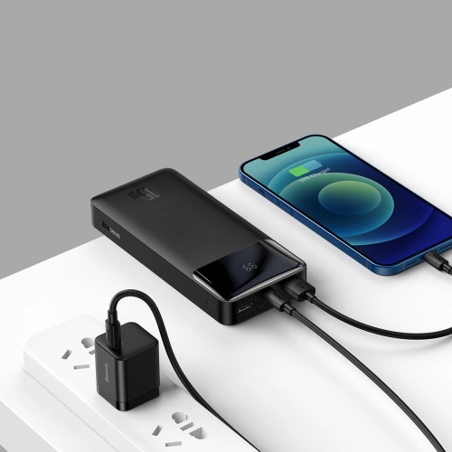 Kup Powerbank Baseus Bipow 20000mAh 15W Overseas Edition alb + cablu USB-A/microUSB 0.25m negru - BSU3671 - {ean13} - Sklep Home Screen