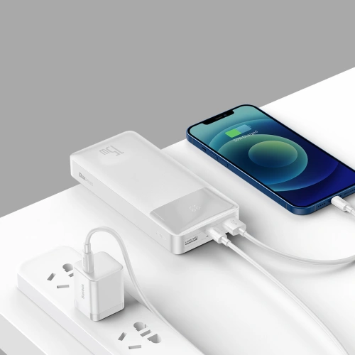 Kup Powerbank Baseus Bipow 20000mAh 15W Overseas Edition bílý + kabel USB-A/microUSB 0.25m bílý - BSU3672 - {ean13} - Sklep Home Screen