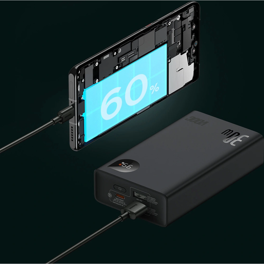 Powerbank Baseus Adaman2 20000mAh 30W 2xUSB/1xUSB-C Power Delivery Quick Charge SCP, Oppo Super VOOC czarny