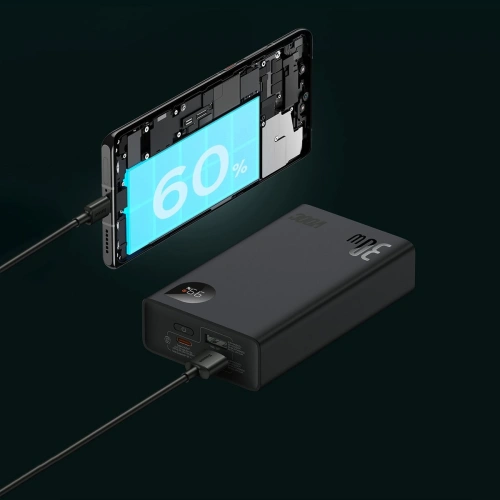 Kup Powerbank Baseus Adaman2 20000mAh 30W 2xUSB/1xUSB-C Power Delivery Quick Charge SCP, Oppo Super VOOC černý - BSU3673 - {ean13} - Sklep Home Screen