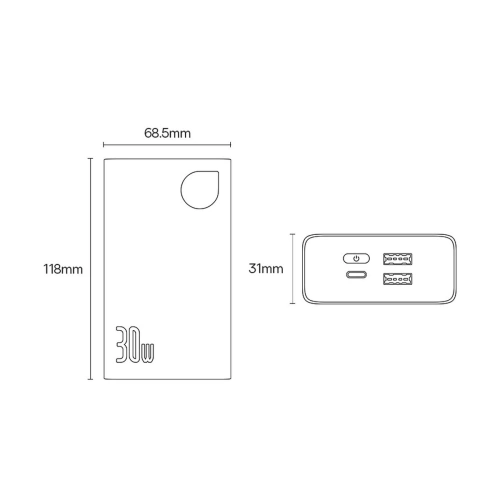 Kup Powerbank Baseus Adaman2 20000mAh 30W 2xUSB/1xUSB-C Power Delivery Quick Charge SCP, Oppo Super VOOC negru - BSU3673 - {ean13} - Sklep Home Screen