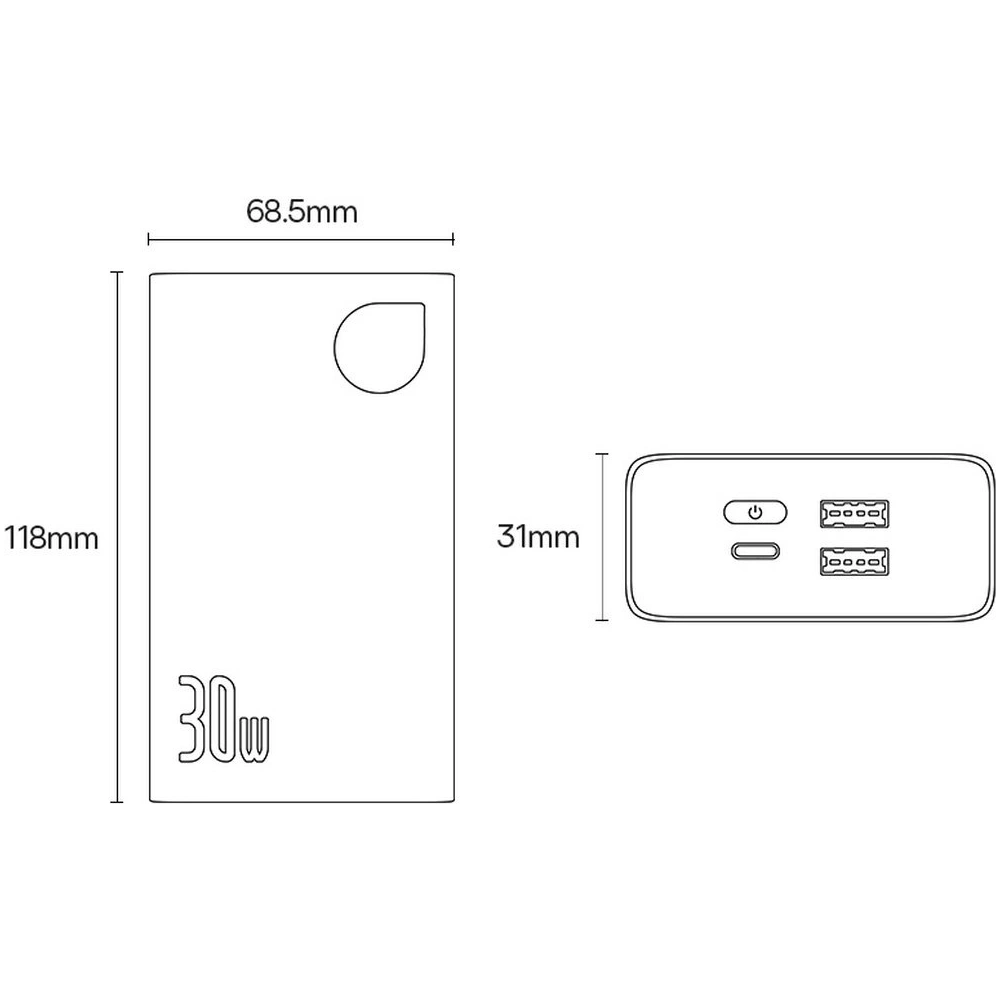 Powerbank Baseus Adaman2 20000mAh 30W 2xUSB/1xUSB-C Power Delivery Quick Charge SCP, Oppo Super VOOC czarny