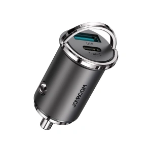 Buy Joyroom mini dual port USB-C / USB 45W 5A car charger Power Delivery Quick Charge 3.0 AFC SCP gray (C-A35) - JYR97 - {ean13} - Home Screen Store Europe