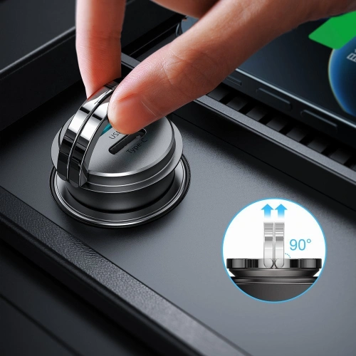 Kup Ładowarka samochodowa Joyroom USB/USB-C 45W 5A Power Delivery Quick Charge 3.0 AFC SCP szary (C-A35) - JYR97 - {ean13} - Sklep Home Screen