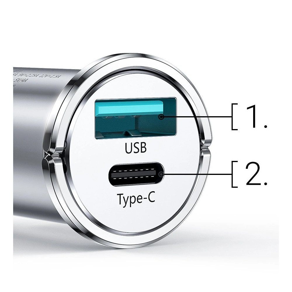 Ładowarka samochodowa Joyroom USB/USB-C 20W 5A Power Delivery Quick Charge 3.0 AFC SCP niebieski (C-A45)
