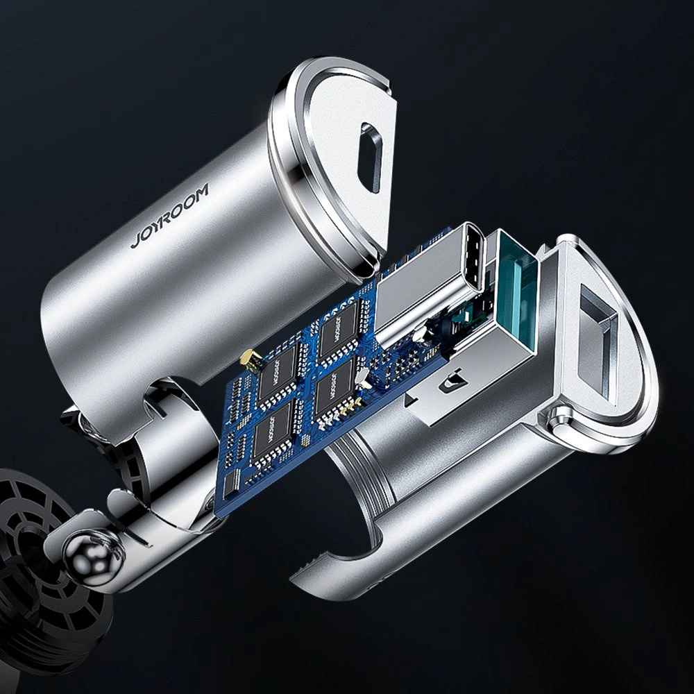 Ładowarka samochodowa Joyroom USB/USB-C 20W 5A Power Delivery Quick Charge 3.0 AFC SCP szary (C-A45)