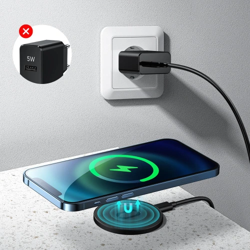 Kup Încărcător wireless Joyroom MagSafe Qi 15W + cablu USB-C albastru (JR-A28) - JYR100 - {ean13} - Sklep Home Screen
