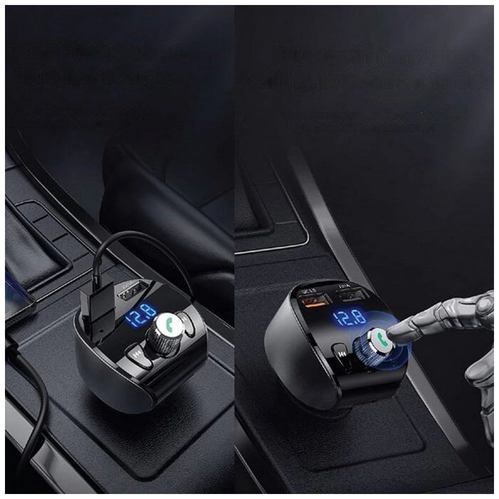 Transmiter FM Joyroom Bluetooth 5.0 MP3 micro SD 2xUSB 18W 3A QC 3.0 czarny (JR-CL02)