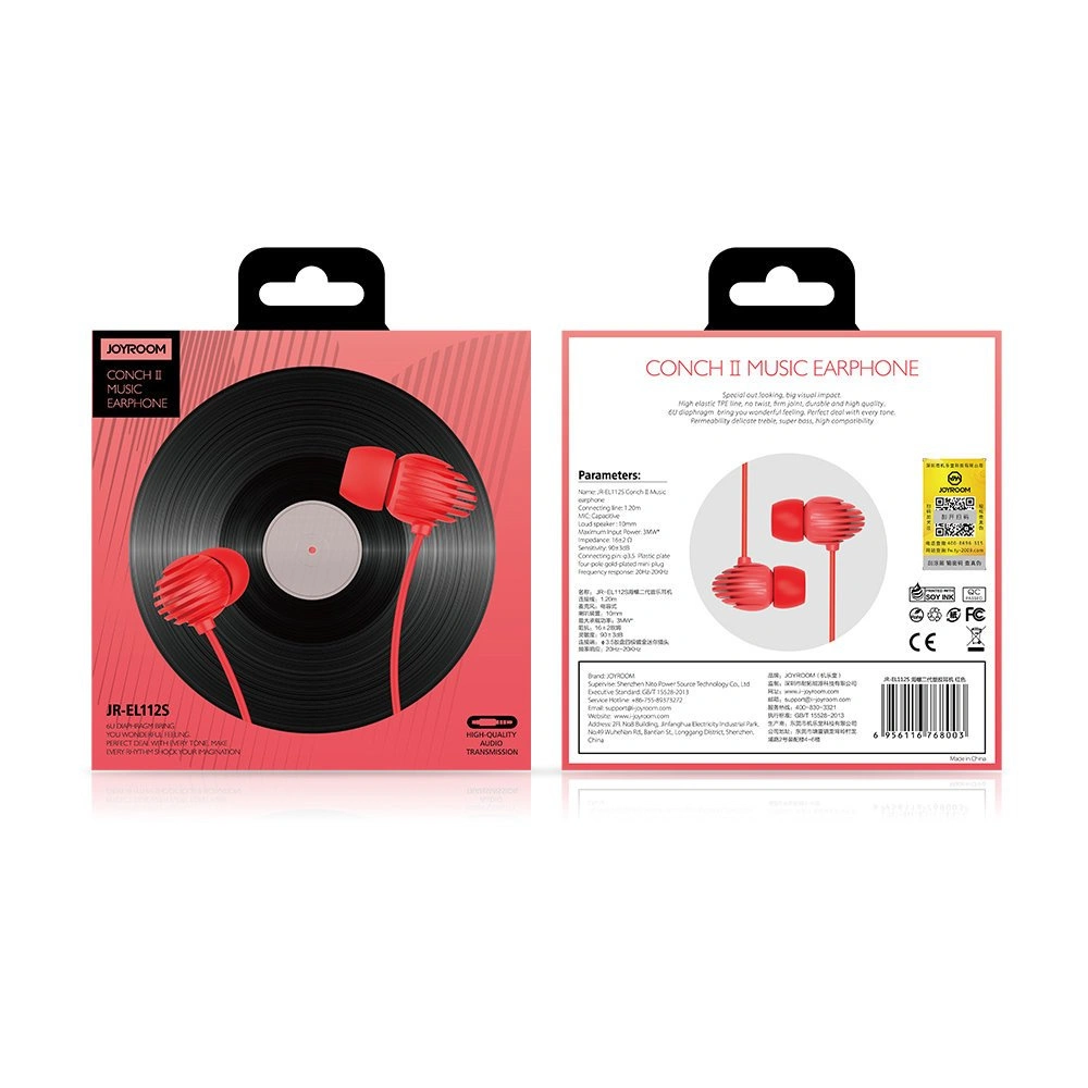 Słuchawki Joyroom 3,5mm mini jack z pilotem i mikrofonem biały (JR-EL112)