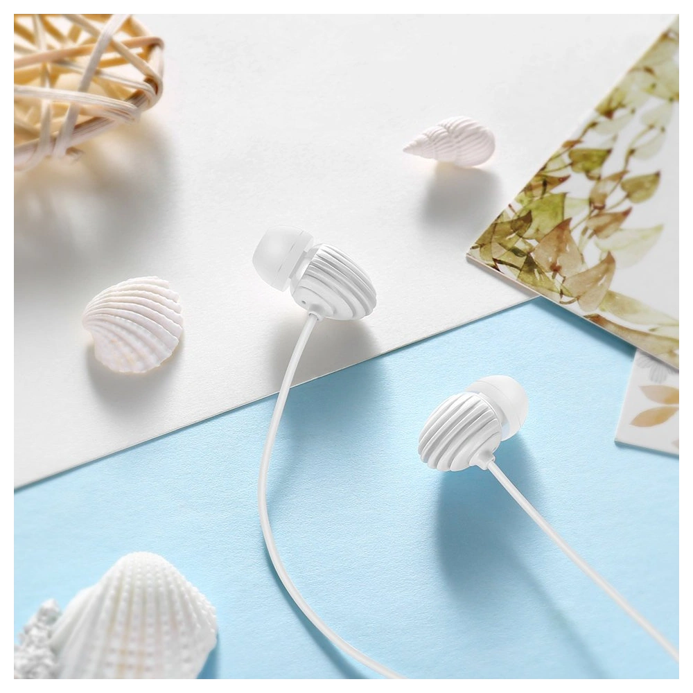 Słuchawki Joyroom 3,5mm mini jack z pilotem i mikrofonem biały (JR-EL112)