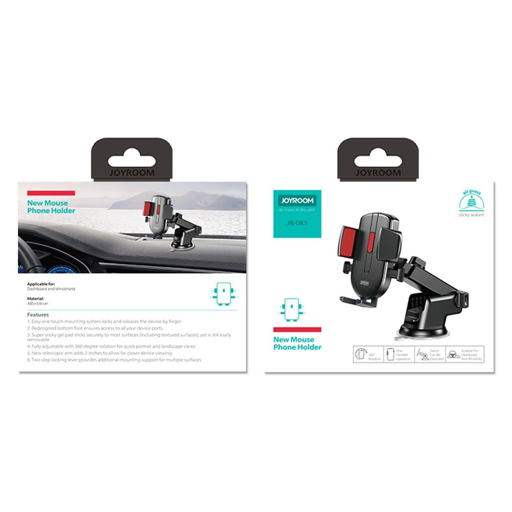 Uchwyt samochodowy Joyroom na deskę rozdzielczą i szybę czarny (JR-OK3)