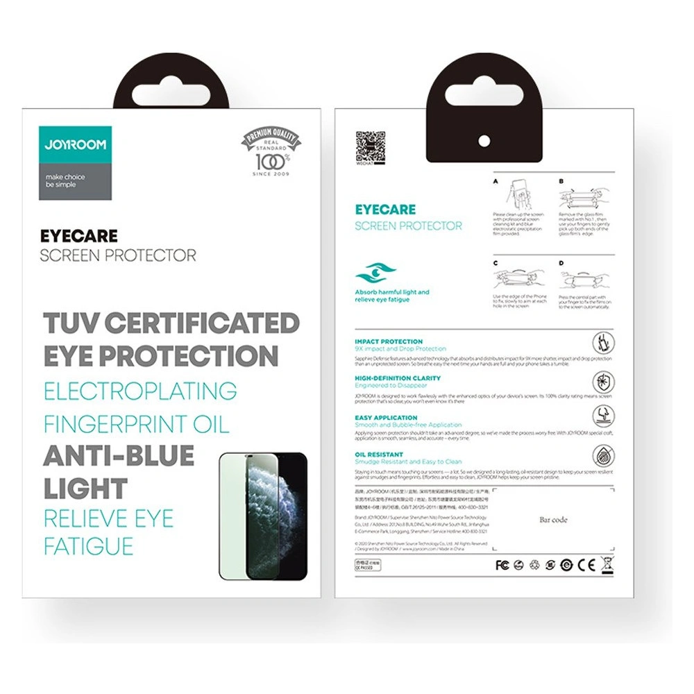 Szkło hartowane Joyroom Knight Series 2,5D Anti Blue Light Apple iPhone 12 mini czarny (JR-PF598)