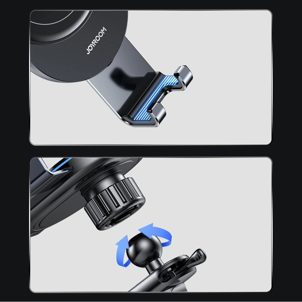 Uchwyt samochodowy z ładowarką bezprzewodową Joyroom Qi 15W na kokpit deskę rozdzielczą szary (JR-ZS212)