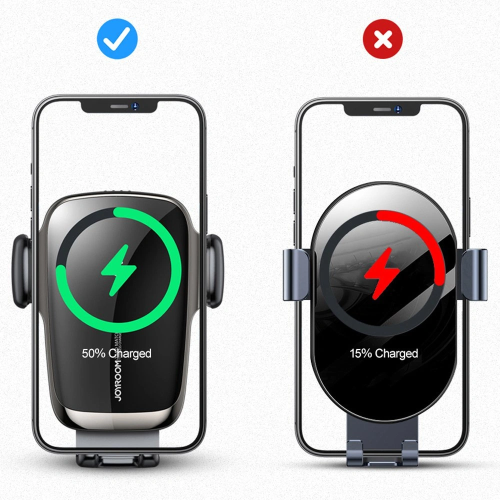 Automatyczny uchwyt samochodowy z ładowarką bezprzewodową Joyroom Qi 15W na kokpit deskę rozdzielczą czarny (JR-ZS248)