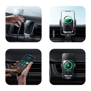 Kup Automatischer Auto-Halter mit kabellosem Ladegerät Joyroom Qi 15W für das Armaturenbrett schwarz (JR-ZS248) - JYR175 - {ean13} - Sklep Home Screen