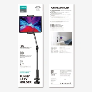 Joyroom rotary adjustment lazy holder desktop phone and tablet holder black (JR-ZS263)