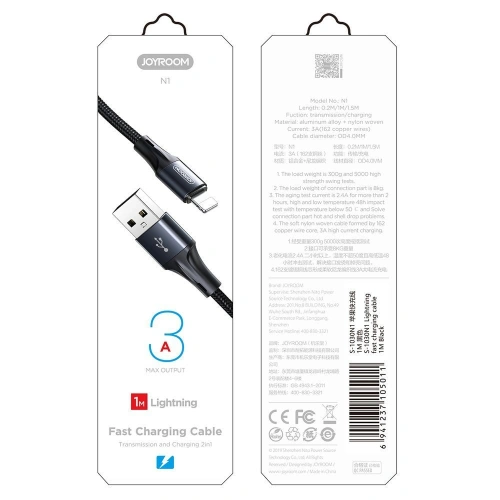 Kup Cablul Joyroom USB/Lightning 3A 0,2m negru (S-0230N1) - JYR177 - {ean13} - Sklep Home Screen