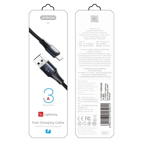 Kup Cablul Joyroom USB/USB-C 3A 1,5m negru (S-1530N1) - JYR191 - {ean13} - Sklep Home Screen