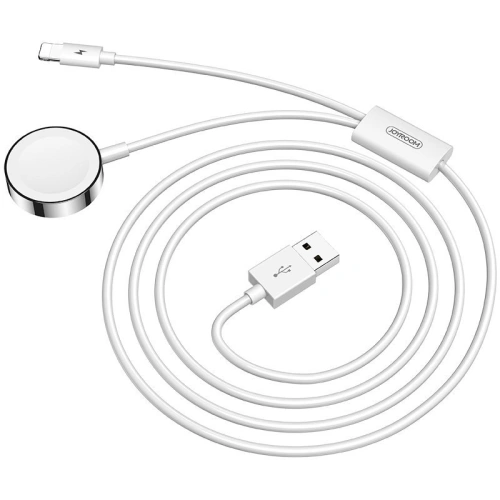Kup Cablul + încărcător pentru Apple Watch Joyroom 2in1 USB/Lightning 1,5m alb (S-IW002S) - JYR193 - {ean13} - Sklep Home Screen