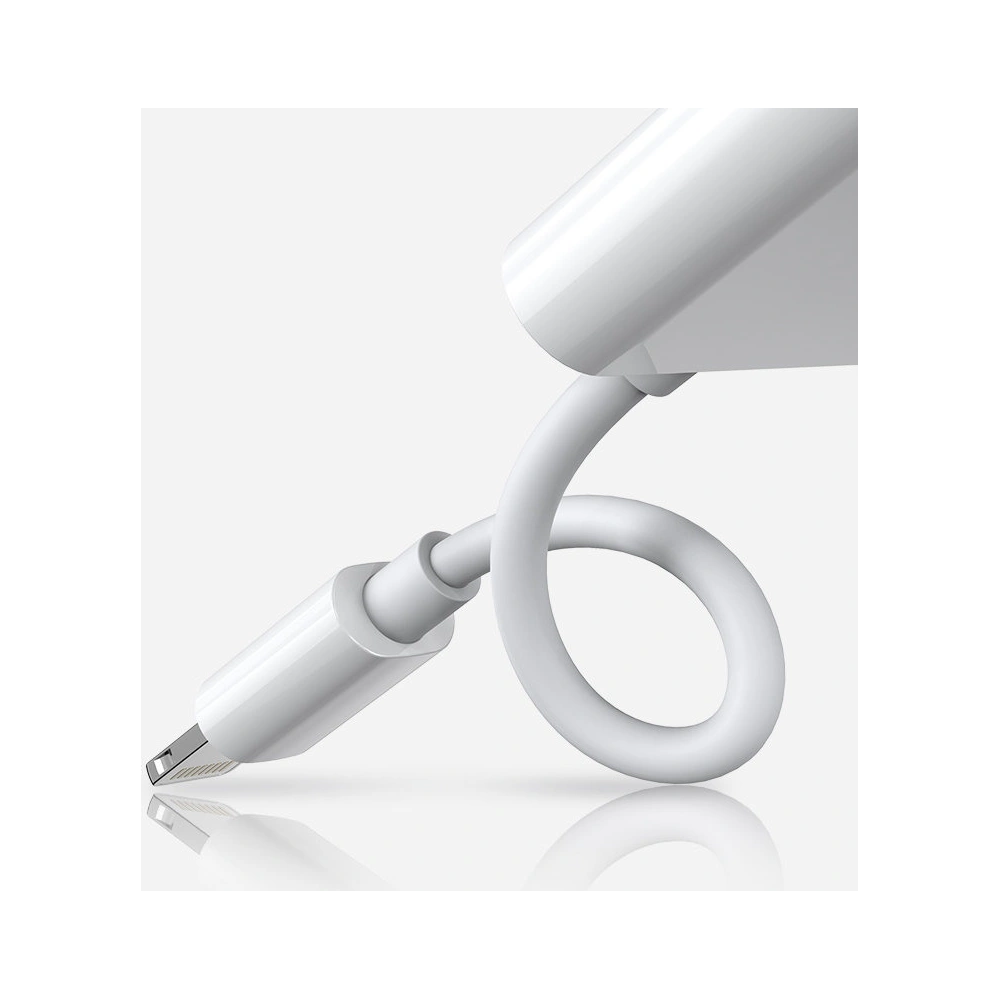 Adapter Joyroom słuchawkowy Lightning - Lightning/3,5mm mini jack biały (S-Y104)