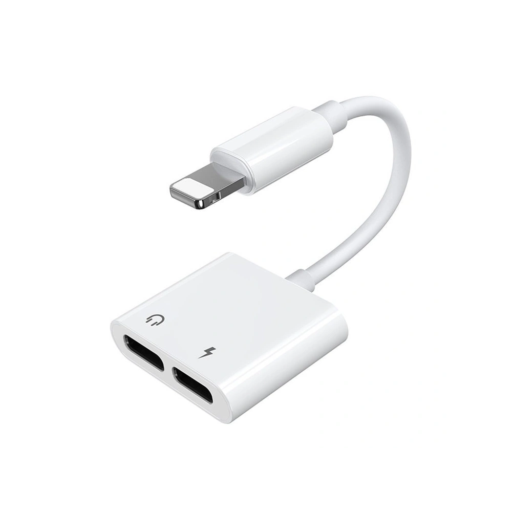 Adapter Joyroom słuchawkowy Lightning - 2x Lightning biały (S-Y104)