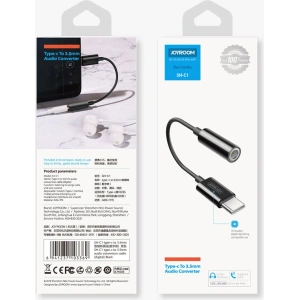 Adapter Joyroom słuchawkowy 3,5mm mini jack (żeński) - USB-C (męski) biały (SH-C1)