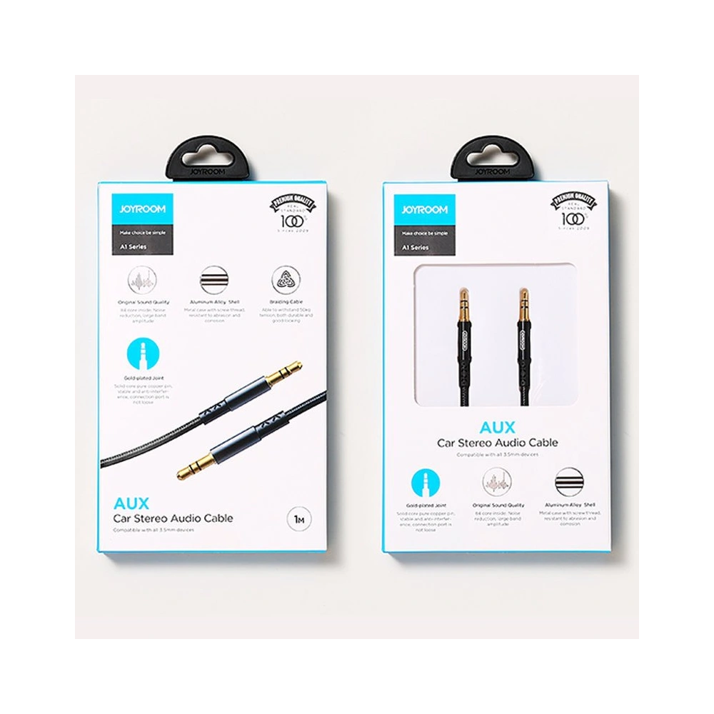 Kabel audio Joyroom AUX 3,5mm mini jack 2m czarny (SY-20A1)