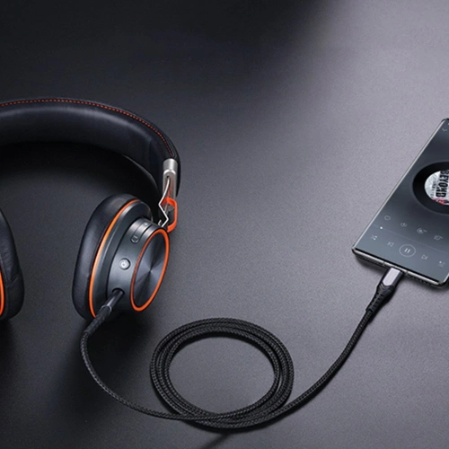 Kup Audio-Kabel Joyroom AUX 3,5mm Mini-Klinke/USB-C 1m schwarz (SY-A03) - JYR204 - {ean13} - Sklep Home Screen
