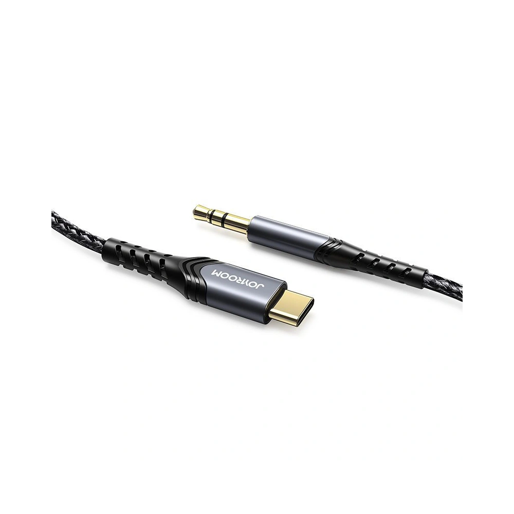 Kabel audio Joyroom AUX 3,5mm mini jack/USB-C 2m czarny (SY-A03)