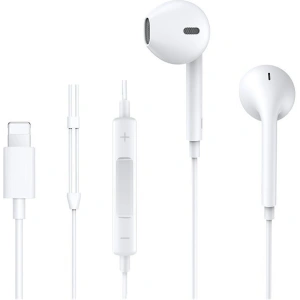 Joyroom Ben Series earphones Lightning with remote and microphone white (JR-EP3)