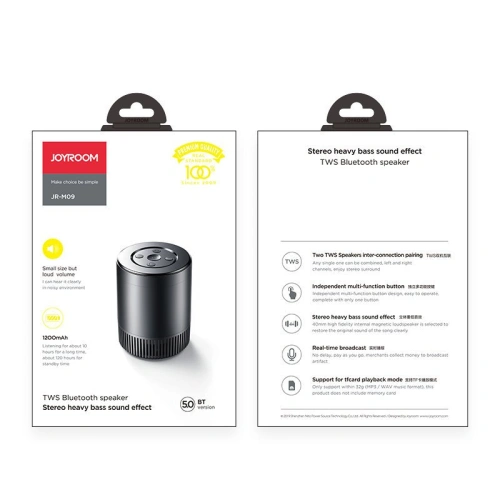 Kup Vezeték nélküli hangszóró Joyroom Bluetooth 5.0 5W fekete (JR-M09) - JYR209 - {ean13} - Sklep Home Screen