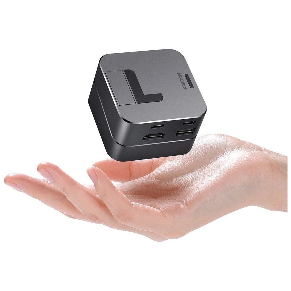 HUB Joyroom USB-C - USB 3.0/RJ45/HDMI/USB-C/Thunderbolt do Apple MacBook Pro szary (S-H121 Gray)