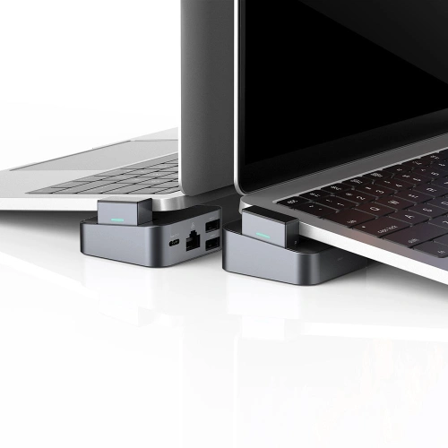 Kup HUB Joyroom USB-C - USB 3.0/RJ45/HDMI/USB-C/Thunderbolt pro Apple MacBook Pro šedý (S-H121 Gray) - JYR212 - {ean13} - Sklep Home Screen
