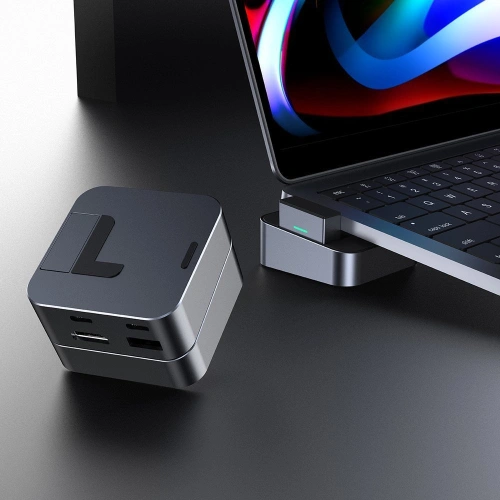 Kup HUB Joyroom USB-C - USB 3.0/RJ45/HDMI/USB-C/Thunderbolt für Apple MacBook Pro grau (S-H121 Gray) - JYR212 - {ean13} - Sklep Home Screen