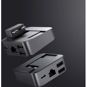 HUB Joyroom USB-C - USB 3.0/RJ45/HDMI/USB-C/Thunderbolt do Apple MacBook Pro szary (S-H121 Gray)
