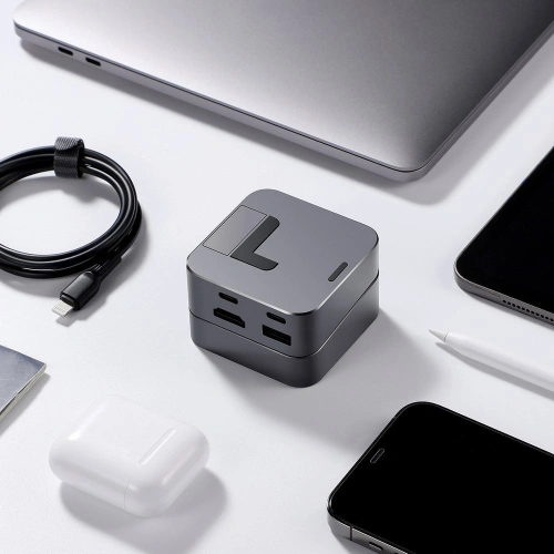 Kup HUB Joyroom USB-C - USB 3.0/RJ45/HDMI/USB-C/Thunderbolt für Apple MacBook Pro grau (S-H121 Gray) - JYR212 - {ean13} - Sklep Home Screen