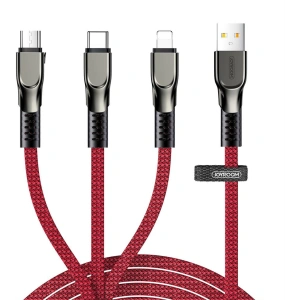 Kabel Joyroom 3w1 USB-Lightning/microUSB/USB-C 3,5A 480 Mbps 1,3m červený (S-1335K4)