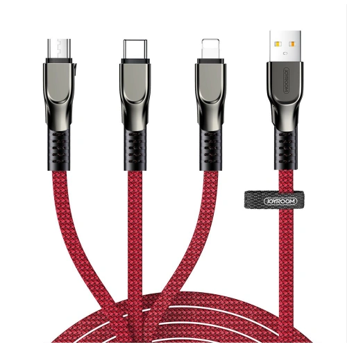Kup Kábel Joyroom 3w1 USB-Lightning/microUSB/USB-C 3,5A 480 Mbps 1,3m piros (S-1335K4) - JYR215 - {ean13} - Sklep Home Screen