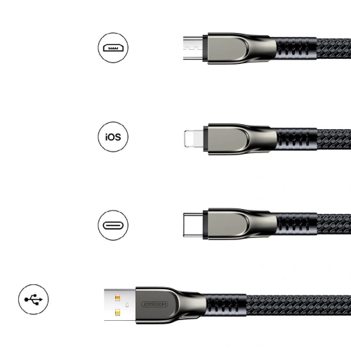 Kup Kábel Joyroom 3w1 USB-Lightning/microUSB/USB-C 3,5A 480 Mbps 1,3m piros (S-1335K4) - JYR215 - {ean13} - Sklep Home Screen
