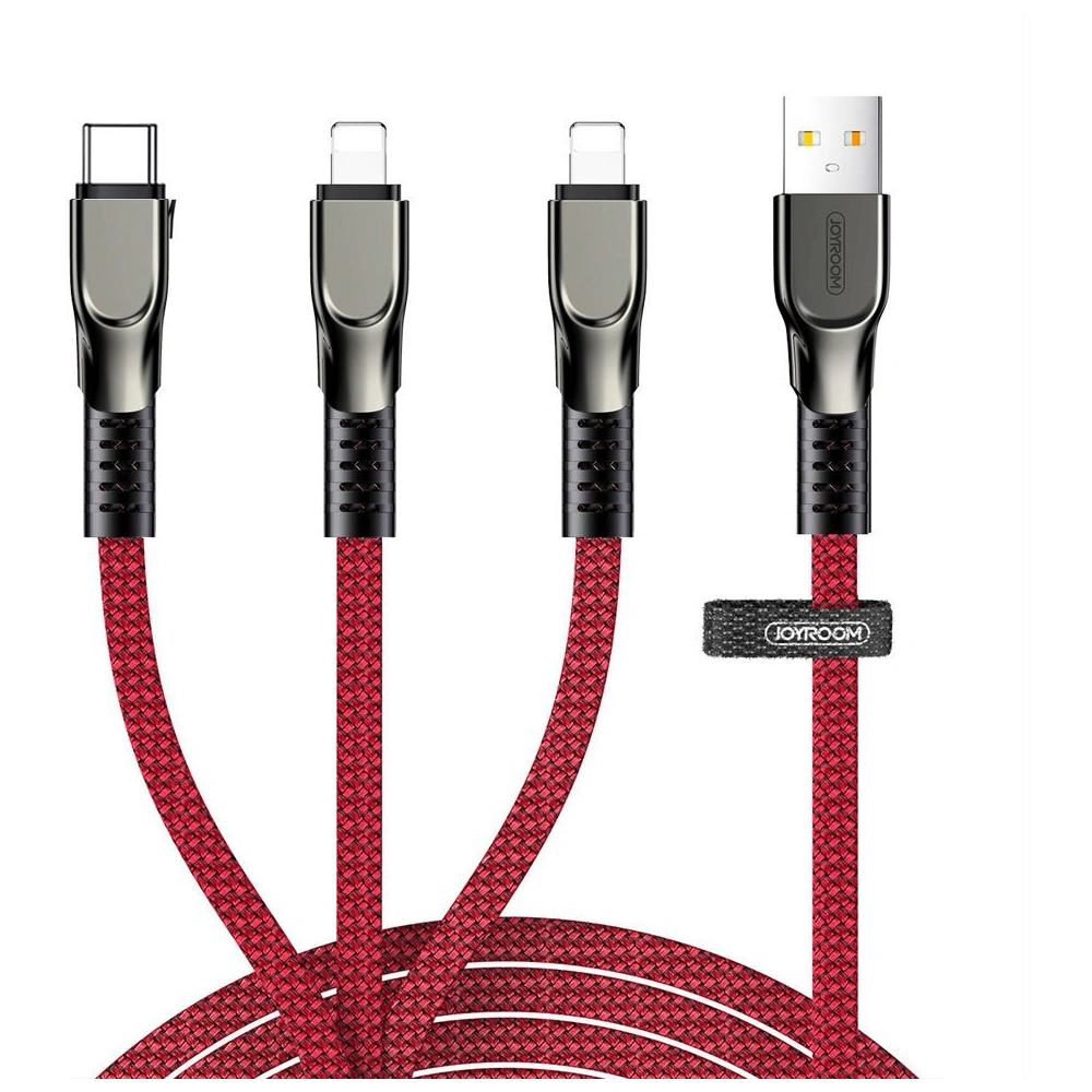 Kabel Joyroom 3w1 USB-Lightning/microUSB/USB-C 3,5A 480 Mbps 1,3m czerwony (S-1335K4)