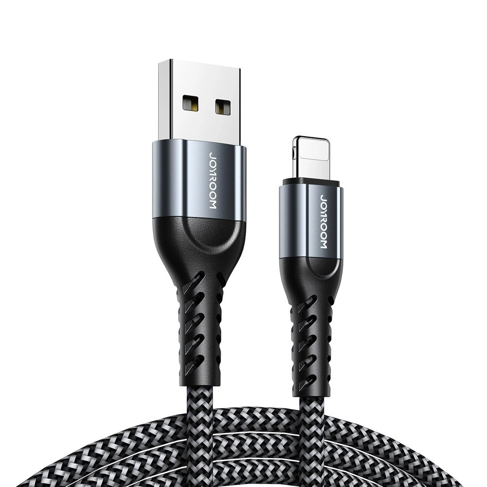 Zestaw kabli Joyroom N10 King Kong Series USB/Lightning (0.25m + 1.2m + 2m) 2,4A szare [3 PACK]