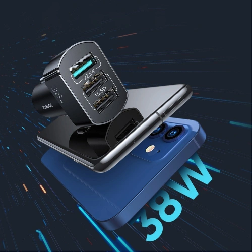 Kup Încărcător auto Joyroom QC 3.0 4,5A 38W 3x USB negru (C-A19 black) - JYR226 - {ean13} - Sklep Home Screen