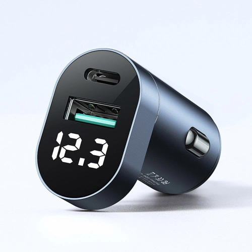 Kup Autonabíječka Joyroom C-A17 USB/USB-C 42,5W Quick Charge, Power Delivery, AFC, SCP stříbrná - JYR227 - {ean13} - Sklep Home Screen