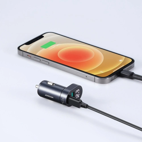 Kup Autonabíječka Joyroom C-A17 USB/USB-C 42,5W Quick Charge, Power Delivery, AFC, SCP stříbrná - JYR227 - {ean13} - Sklep Home Screen