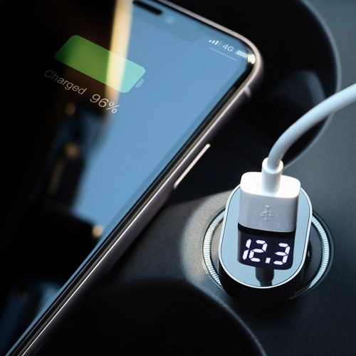 Kup Autonabíječka Joyroom C-A17 USB/USB-C 42,5W Quick Charge, Power Delivery, AFC, SCP stříbrná - JYR227 - {ean13} - Sklep Home Screen