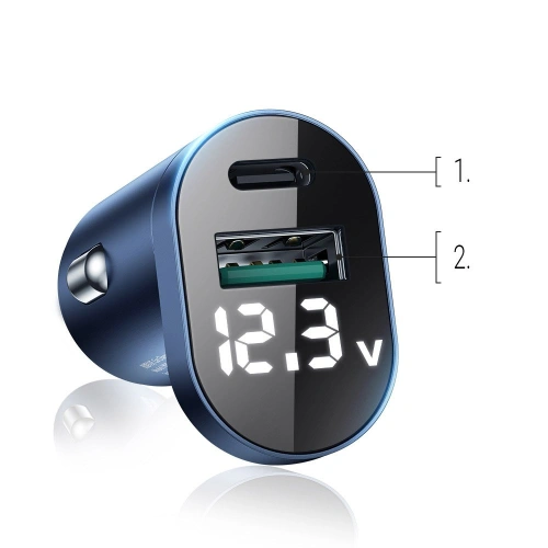 Kup Autonabíječka Joyroom C-A17 USB/USB-C 42,5W Quick Charge, Power Delivery, AFC, SCP stříbrná - JYR227 - {ean13} - Sklep Home Screen