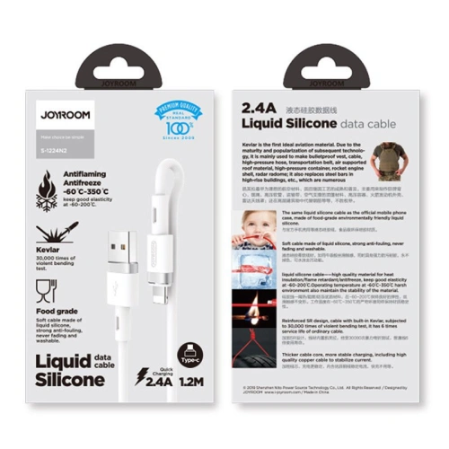 Buy Joyroom USB - USB Typ C cable 2,4A 1,2 m (S-1224N2 White) - JYR236 - {ean13} - Home Screen Store Europe
