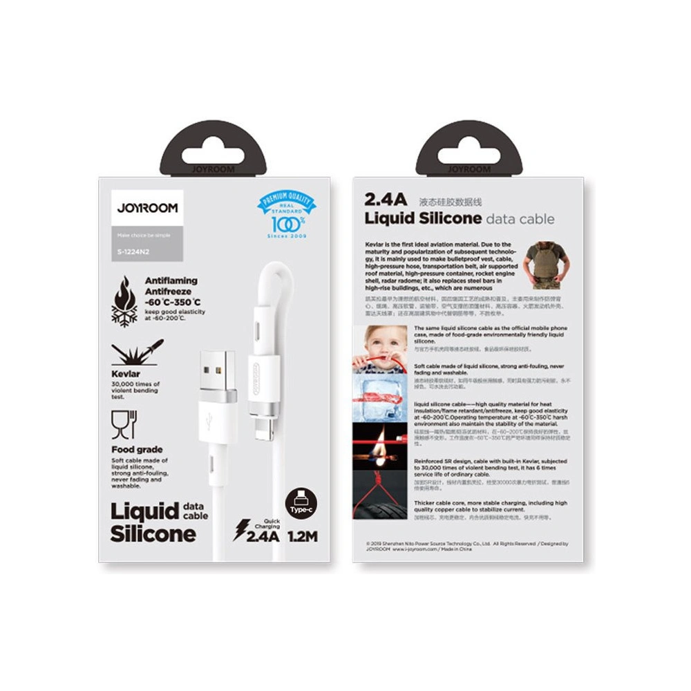 Kabel Joyroom USB/USB-C 2,4A 1,2m biały (S-1224N2 White)