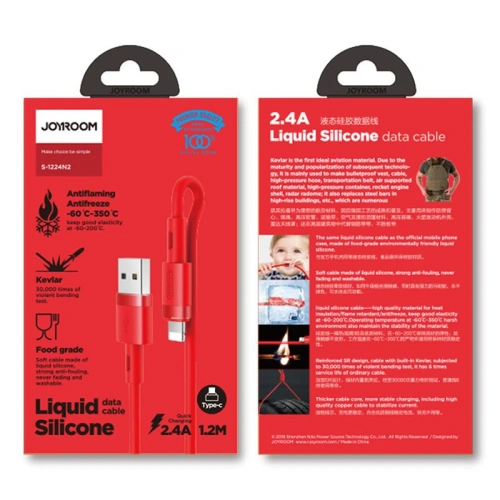 Kup Kábel Joyroom USB/USB-C 2,4A 1,2m piros (S-1224N2 Red) - JYR237 - {ean13} - Sklep Home Screen