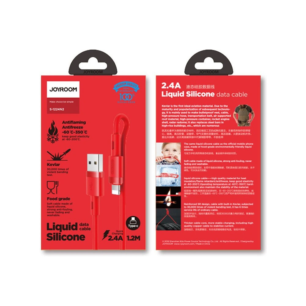 Kabel Joyroom USB/USB-C 2,4A 1,2m czerwony (S-1224N2 Red)